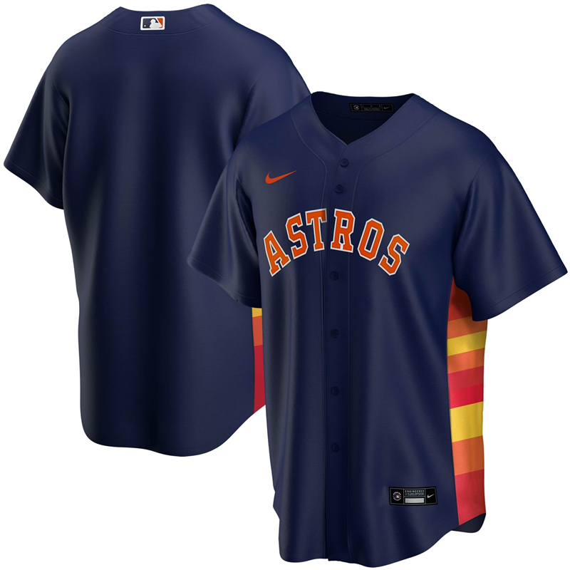 2020 MLB Men Houston Astros Nike Navy Alternate 2020 Replica Team Jersey 1->customized mlb jersey->Custom Jersey
